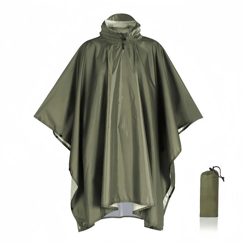 Long Waterproof Rain Poncho for Adults - Hooded Trench Coat for Cycling, Hiking & Travel