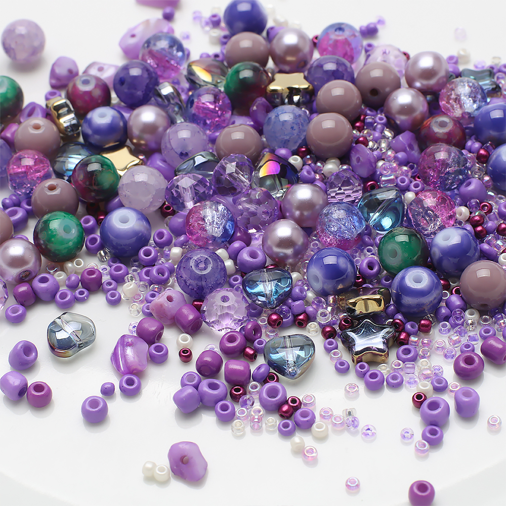 30g/lot Mixed Glass Beads Kit Mini Crystal Spacer Beads Metal Charms for Making Bracelet Necklace Earring Jewelry DIY Crafts