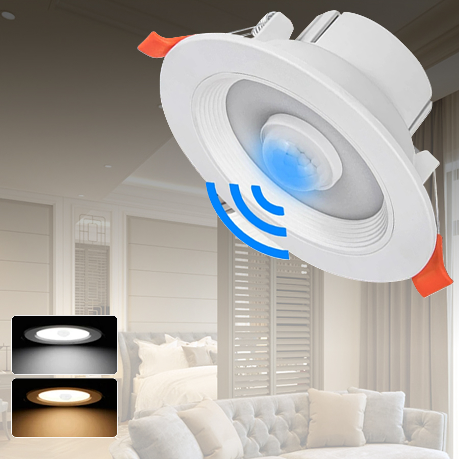 PIR Motion Sensor LED Downlight 85-265V 5W 10W 15W 20W Recessed Down Light Lamparas for Entrance Hallway Stairs Corridor Depot