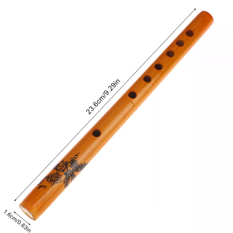 New 1Pc Chinese Traditional 6 Holes Bamboo Flute Vertical Clarinet Student Musical Instrument Wooden Color Flute For Beginner