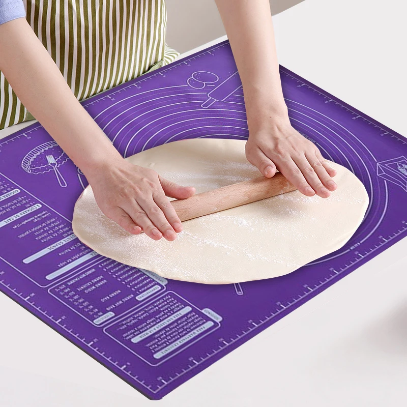 60/40cm Silicone Pad Baking Sheet Kneading Mat for Kitchen Rolling Pizza Large Dough Non-Stick Maker Holder