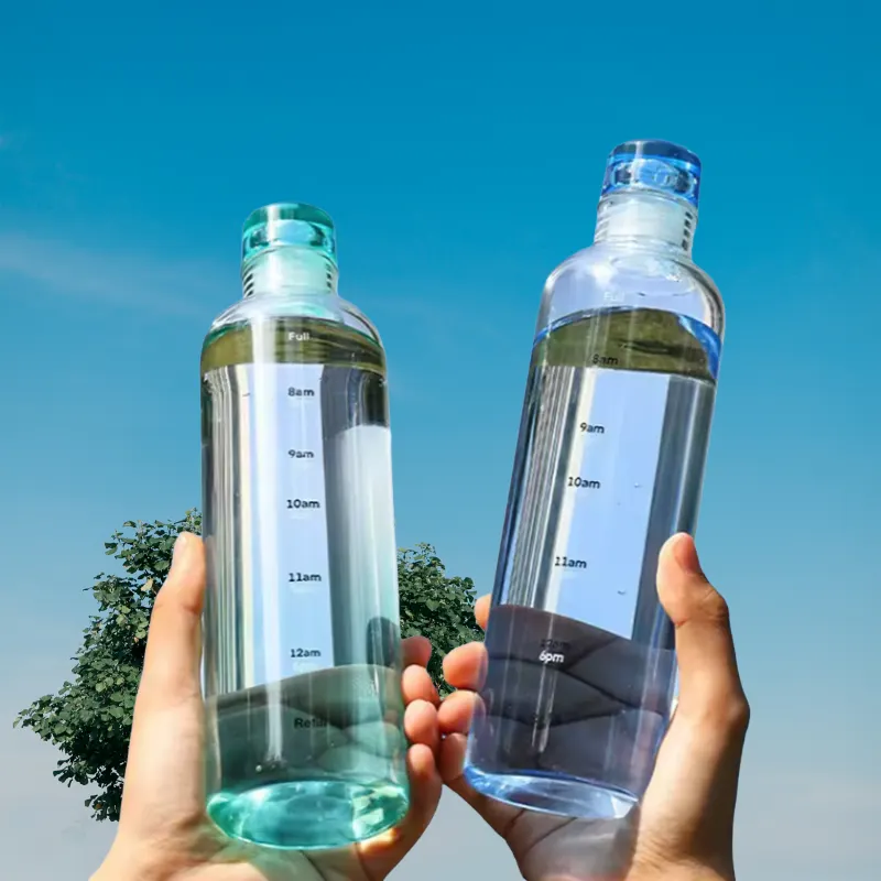 700ml Newest Water Cup Sport Water Bottle With Time Scale Couple Plastic Portable Water Container Anti-drop Outdoor Water Bottle