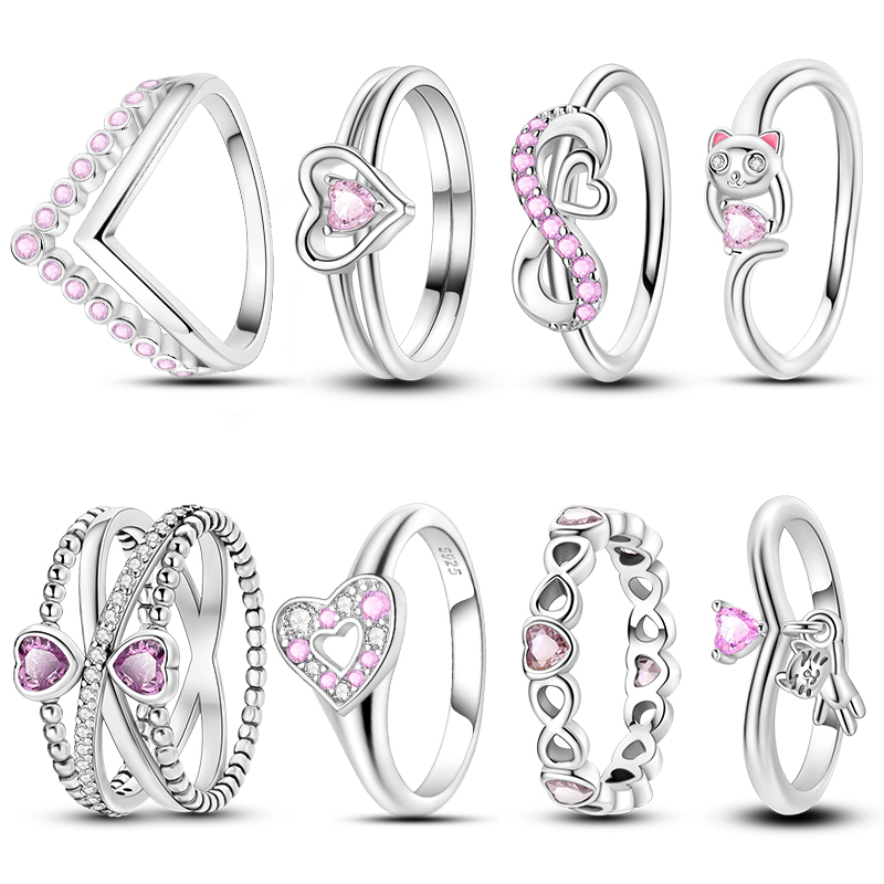 925 Silver Color Rings Flowers Moon Star Hollow Weave Irregular Rings For Woman Fine Romantic Wedding Engagement Jewelry Gifts
