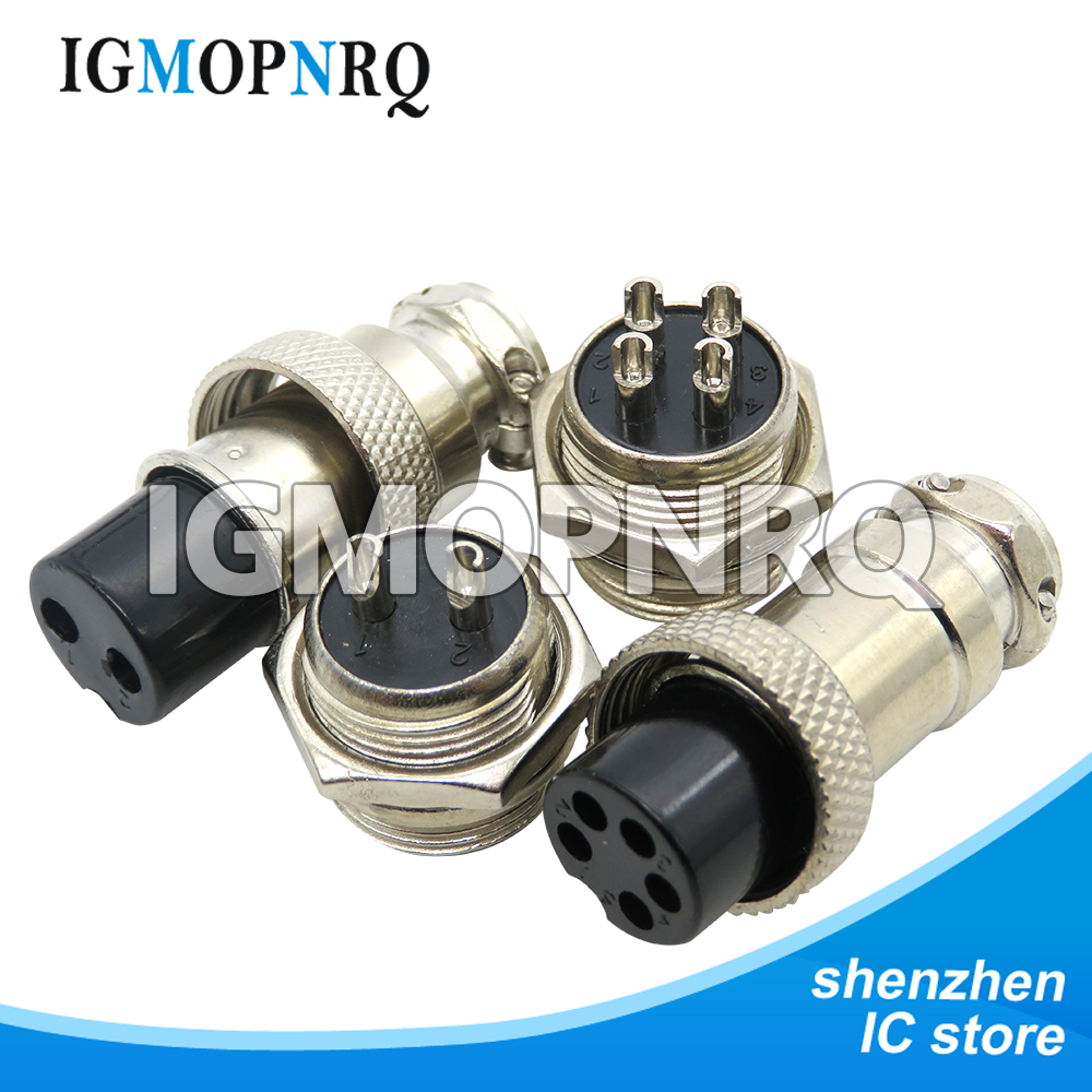 1Set GX16 2/3/4/5/6/7/8/9 Pin Male Female 16mm ibuw Metal Circular Aviation Connector Socket Plug 2PIN 3PIN 4PIN 5PIN 6PIN