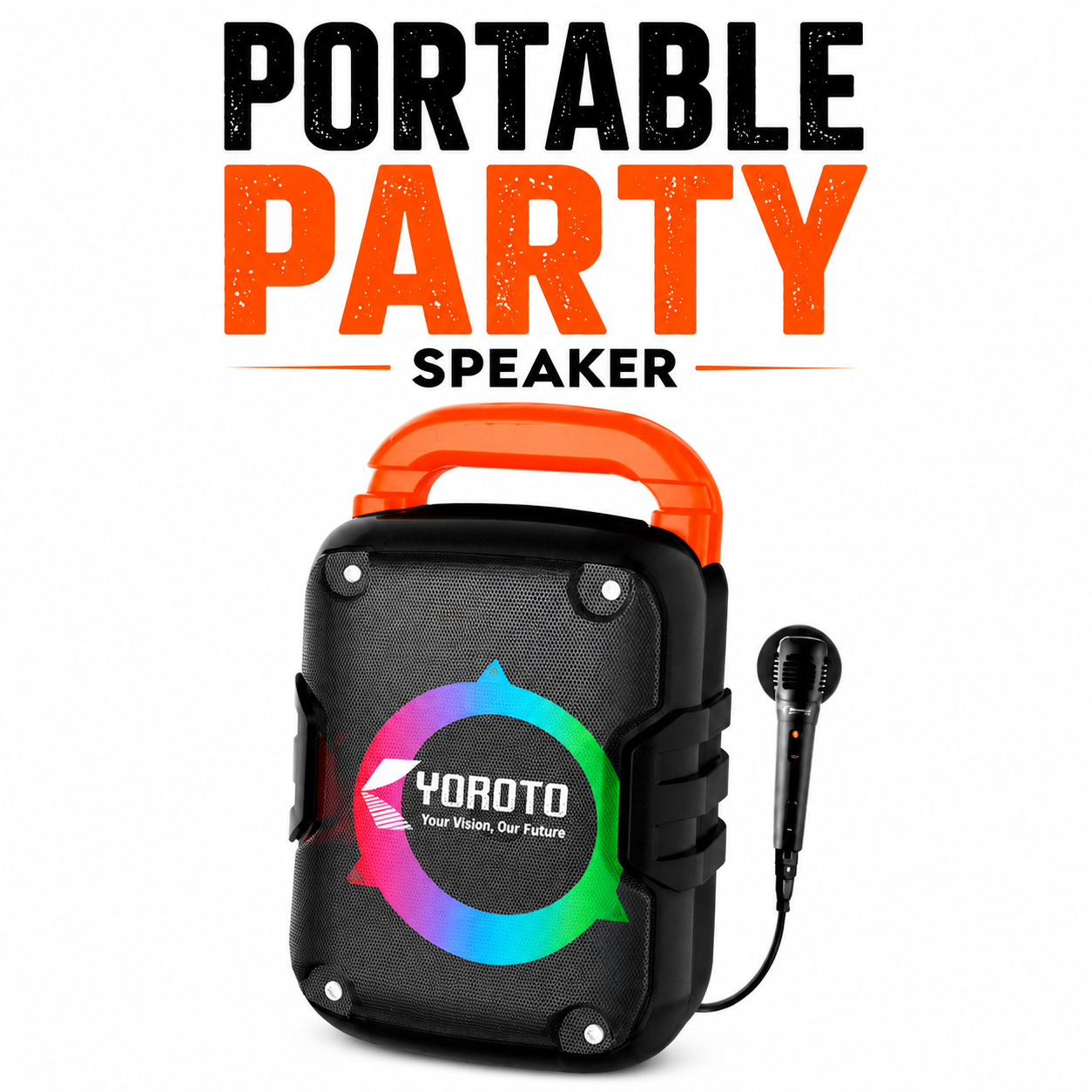 Bluetooth Speaker with Mic 25W Yoroto J12 | TWS Wireless Speaker | USB AUX | 5 Hours Battery | Party Speaker