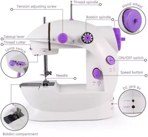 Portable and Handly Electric Swing Machine with Foot Pedal and Double Thread