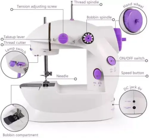 Portable and Handly Electric Swing Machine with Foot Pedal and Double Thread