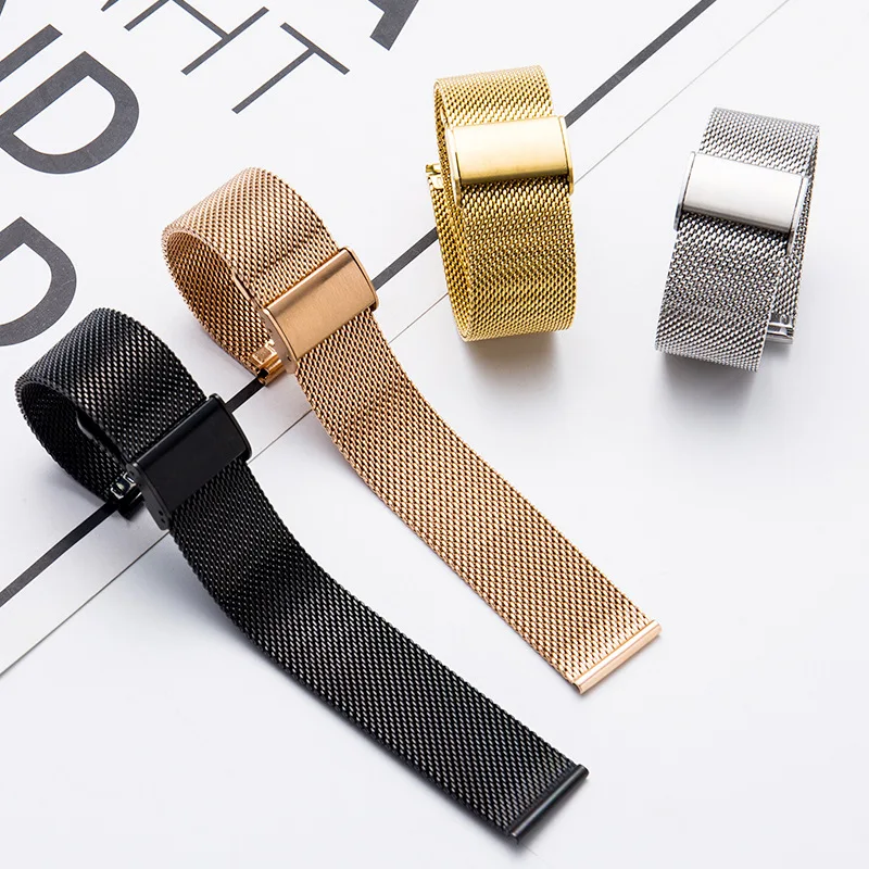 Milanese Stainless Steel Watch Strap Band 14mm 16mm 18mm 20mm 22mm Watchband for DW Samsung Galaxy Watch