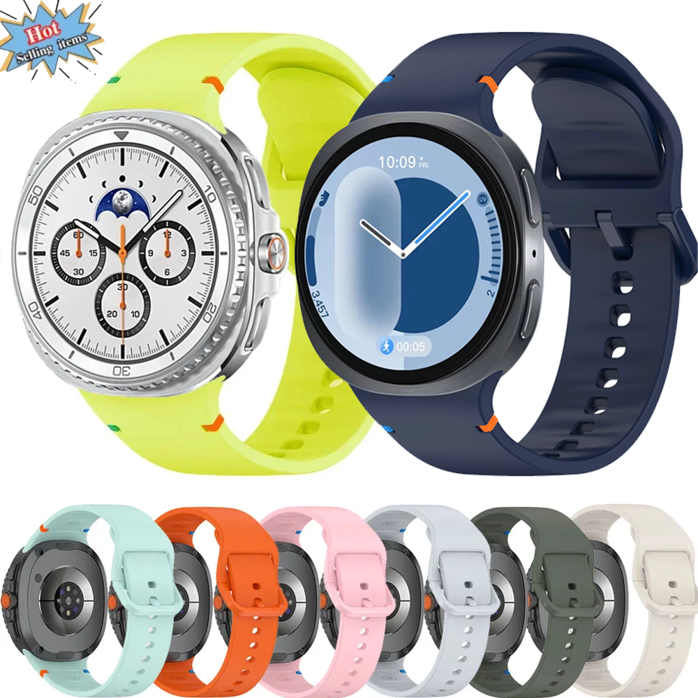 Official Silicone Watchbanbd for Watch 8 40mm 44mm 1:1 Soft Bracelet Wristband Watch 8 Classic 46mm Correa