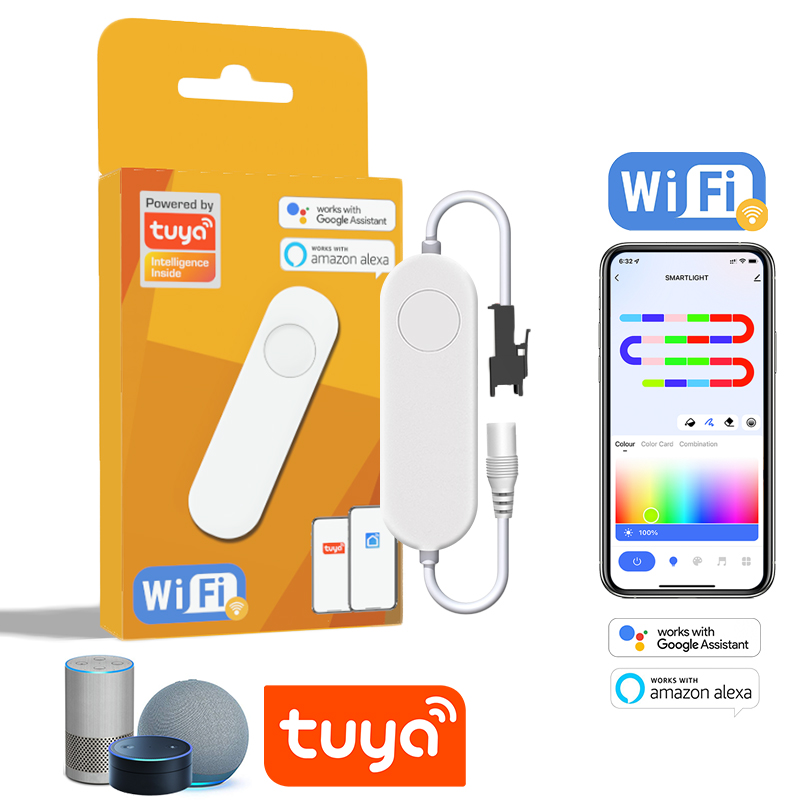 TUYA Addressable Controller WIFI RGBIC Dimmer 12-24V Smartlife Controller For WS2811 1603 Strip Work With Alexa Assistant