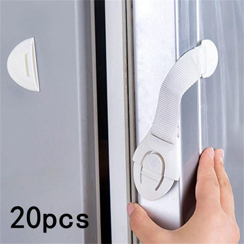 Bulk Pack 5/10/20pcs Child Safety Door & Cabinet Locks Baby Proof Security Protectors for Drawers Cabinets - Easy Installation