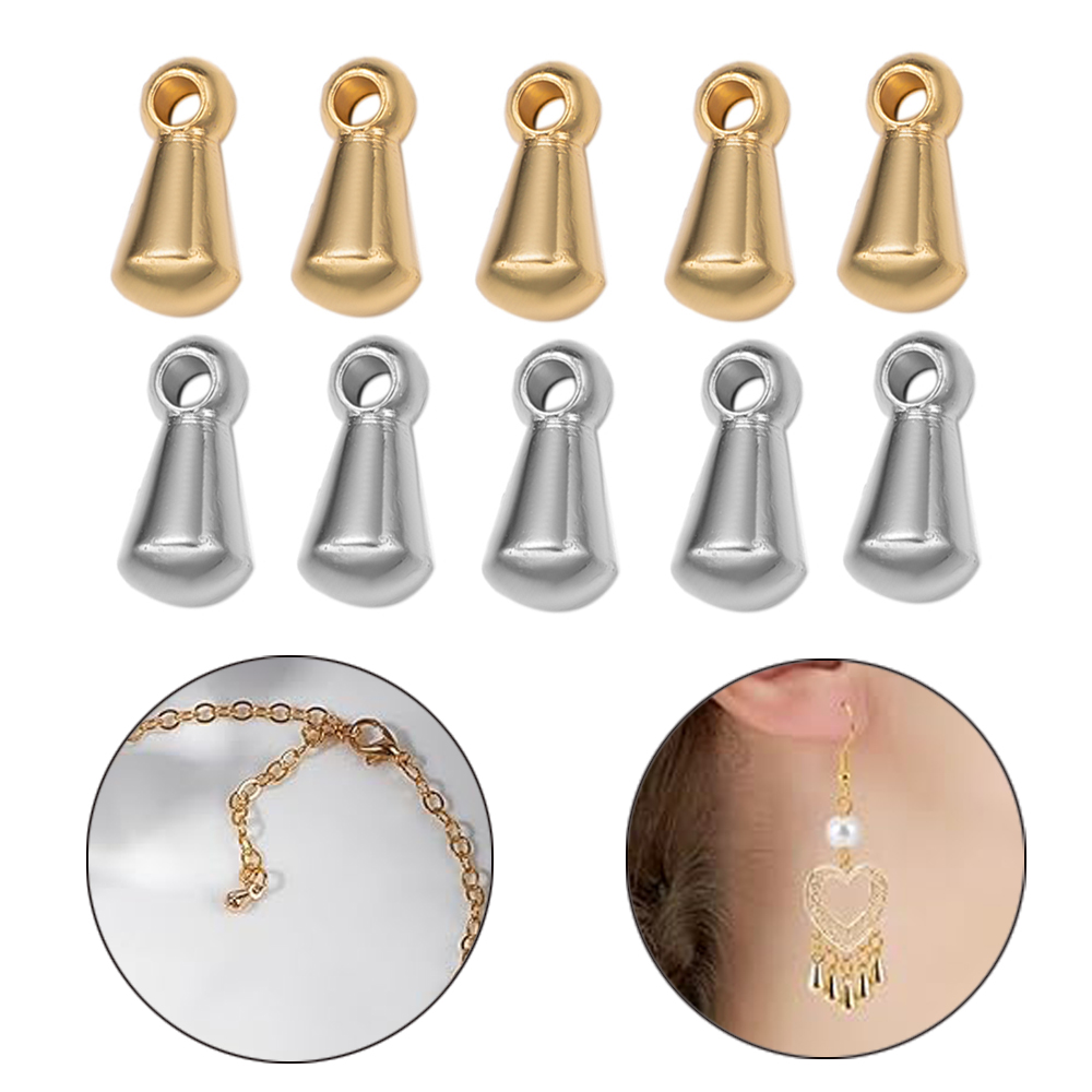 20Pcs Stainless Steel Gold Plated Charms Water Drop Round Blank Pendant For DIY Jewelry Making Pendants Necklace Accessories