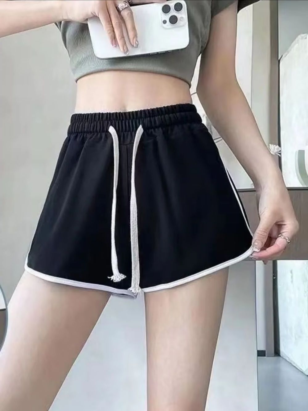 2026 Summer New Women's Outerwear Sports and Leisure Wide Leg Pants Large Size Versatile High Waist slimming Beach Shorts