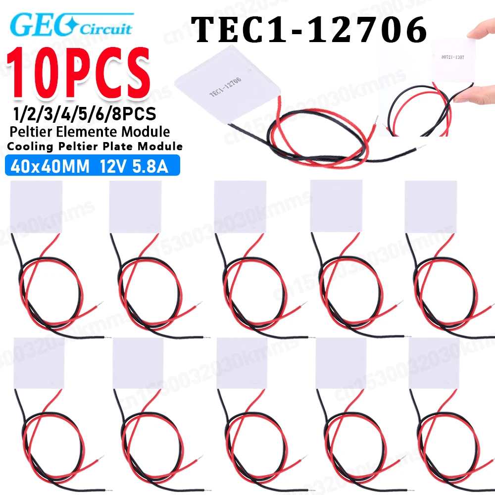 TEC1-12706 Semiconductor Refrigeration Tablets 12V 5.8A Cooling Peltier Plate Module 40x40MM for Cooling for Power Generation