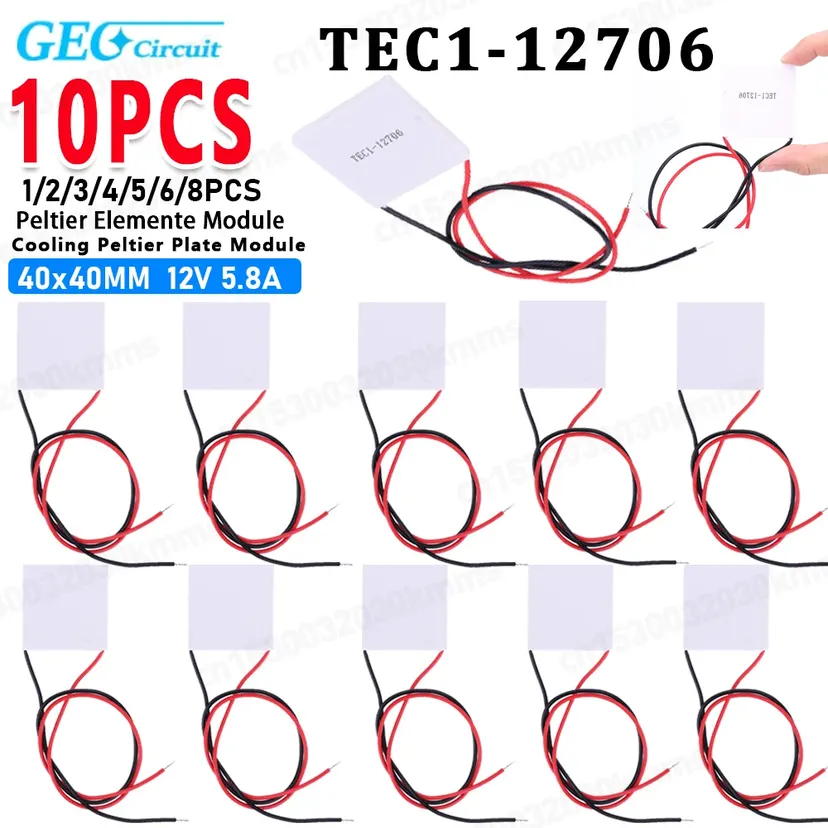 TEC1-12706 Semiconductor Refrigeration Tablets 12V 5.8A Cooling Peltier Plate Module 40x40MM for Cooling for Power Generation