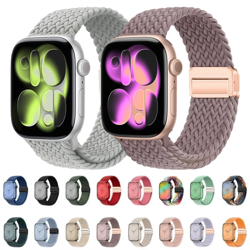 Braided Nylon Strap for Watch Ultra 2/3 Series 11 10 9 8 7 6 SE Breathable Sport Band 49mm 46mm 45mm 44mm 42mm 41mm 40mm