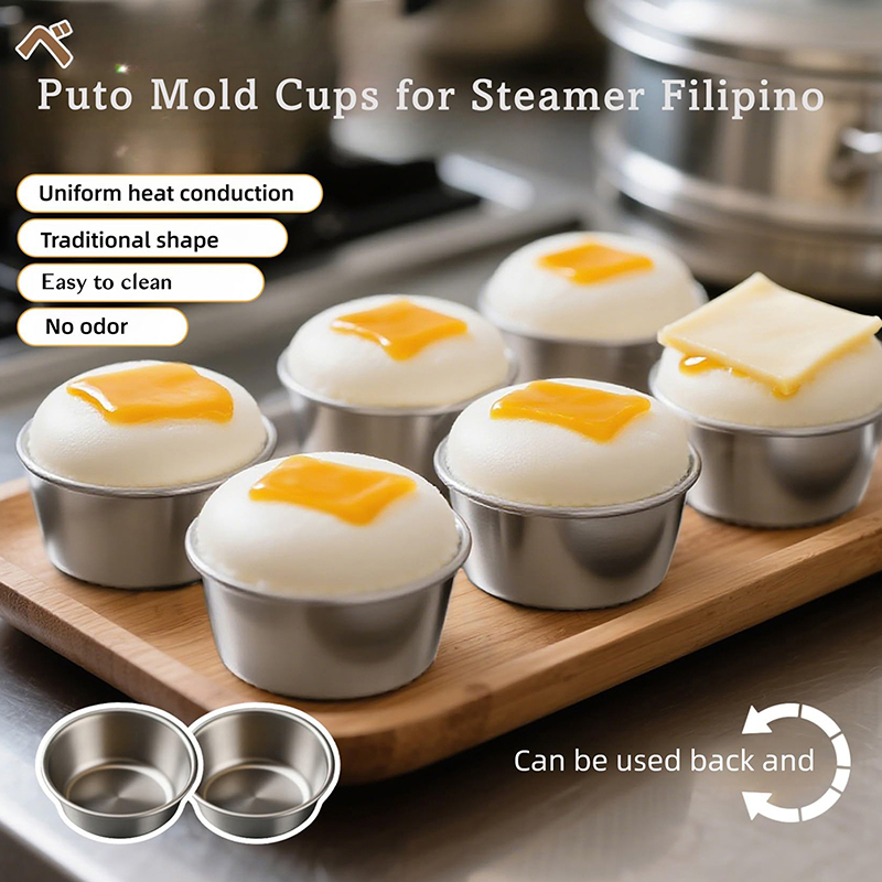 10Pcs Aluminum Puto Cake Mold Alloy Egg Tart Cup Cupcake Kitchen Baking Mold Mini Round Baking Oven Pan Pastry Dessert Mould