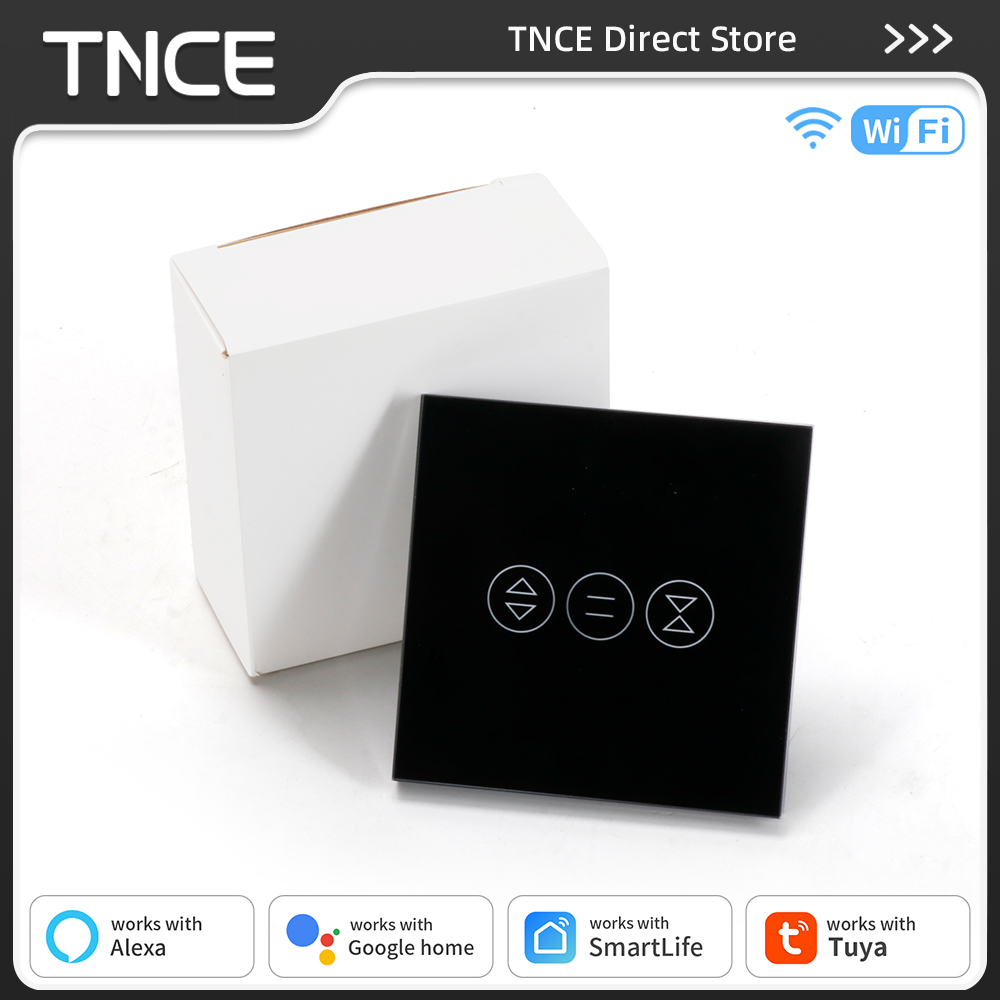 TNCE EU/US WiFi Smart Touch Curtain Switch Roller Blinds Motor Switch Work With Tuya Smart Life App Alexa Home