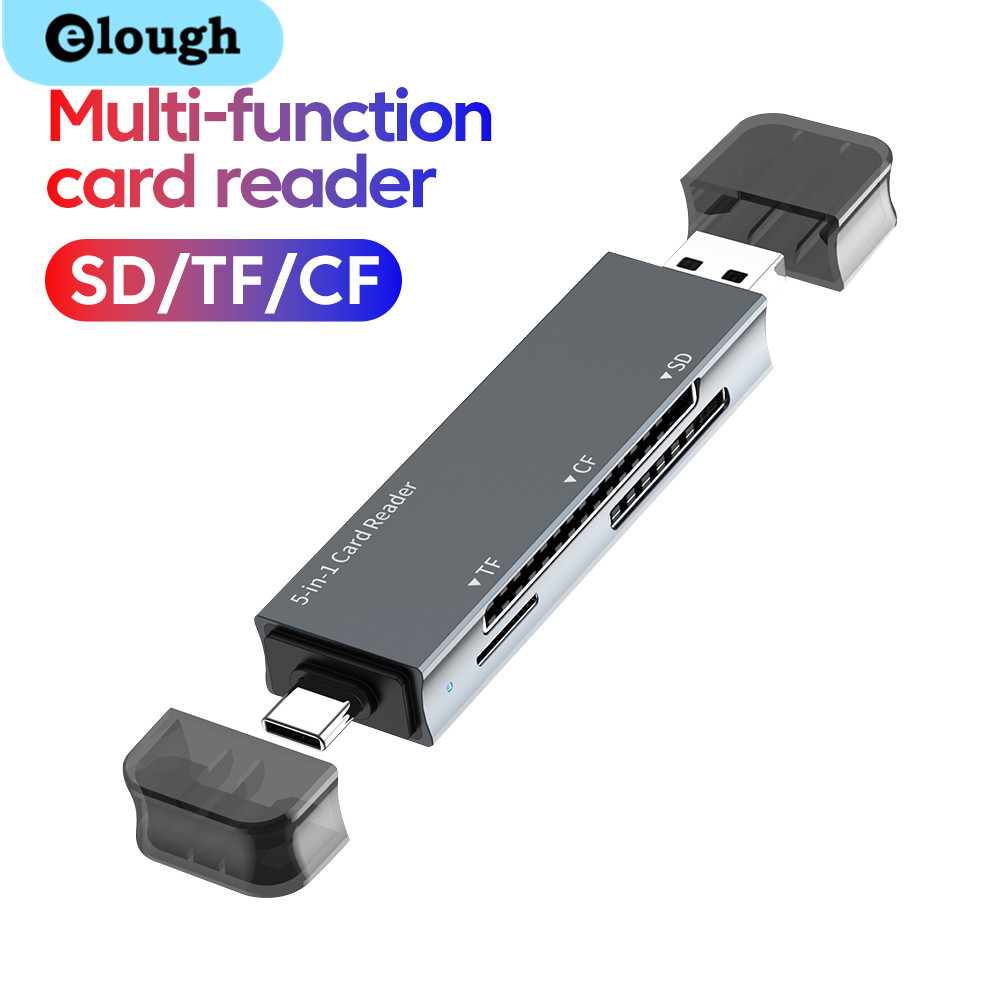 5 in 1 Multifunction Card Reader USB 3.0/Type C to SD Micro TF CF Card Reader for PC Laptop High Speed Memory SD Card Reader