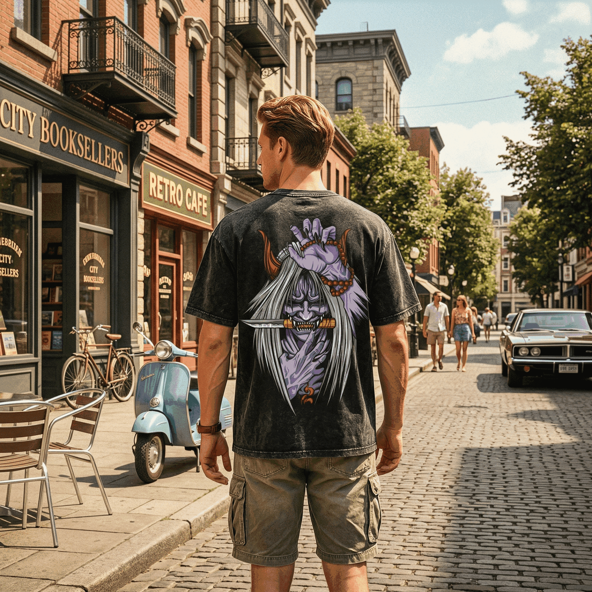 Anime Naruto Shinigami Vintage Washed T Shirt Men Reaper Death God Oversized Graphic Tee Harajuku Streetwear Cotton Top
