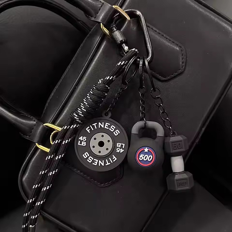 Fitness Peripheral Handmade Pendant Bag Lanyard Keychain Sports Training Dumbbell Water Cup Keychain Phone Backpack Accessory