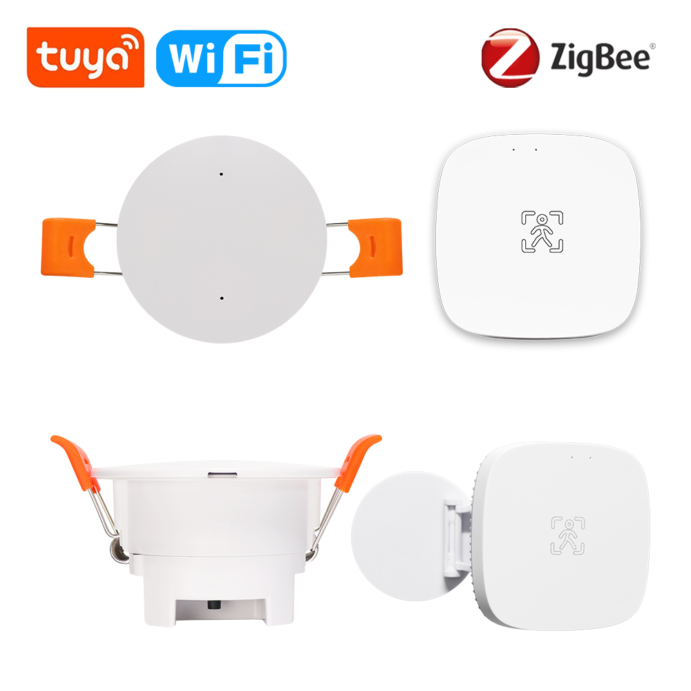 Tuya Zigbee/WiFi Smart Human Presence Sensor 24Ghz MmWave Radar Detection Luminance/Distance Support Home Assistant