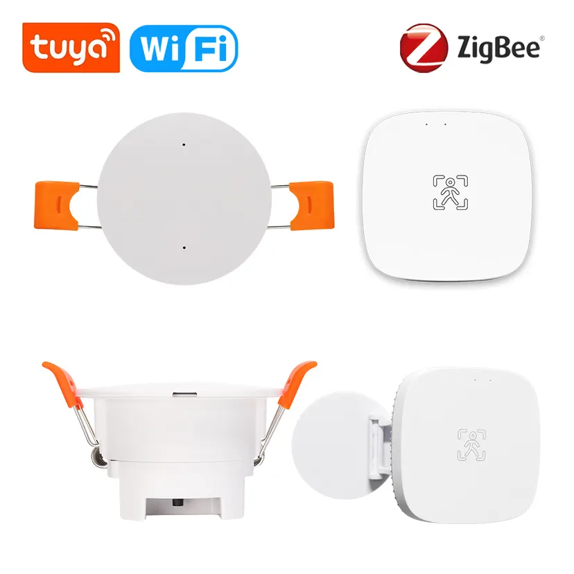 Tuya Smart Life ZigBee /Wifi MmWave Human Presence Motion Sensor 5.8G/24G With Luminance/Distance Detection For Alexa