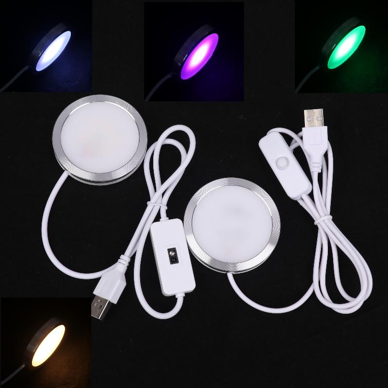 1Pcs For Led Light Parts DIY Model Warm White/Multicoour USB Round Ultra-thin Light For Lab Led Lamp Kit Hardware