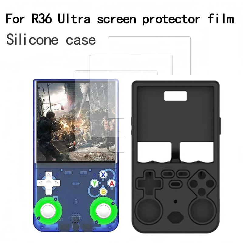 1-3PCS Screen Protector Tempered Glass For R36 Ultra Game Console 4inch scratch-resistant Cover Film accessories silicone case