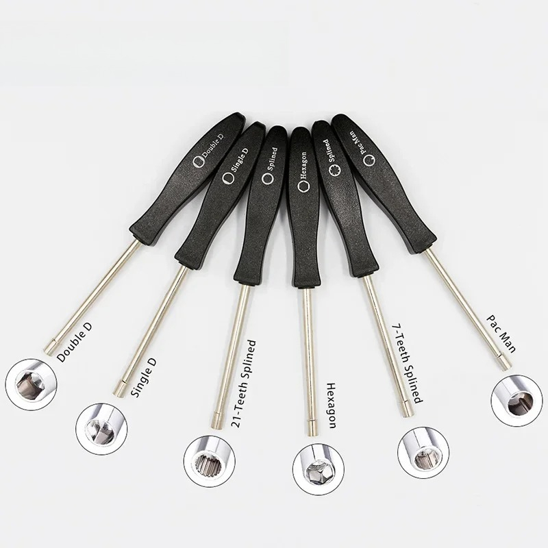 FATCOOL NEW 1Pcs Single D Double D Splined7 Splined21 PacMan Hexagon Screwdriver Multi-Purpose 6.2mm Multiple Shapes Screwdriver