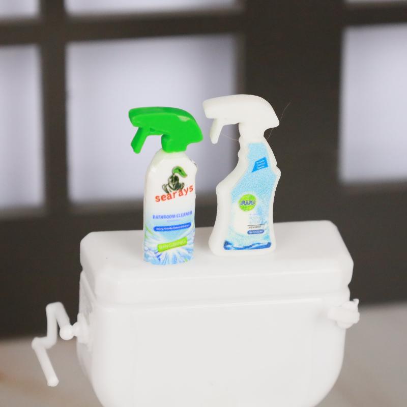 NEW 2Pcs Mini Simulation Cleaning Agent Model 1/12 Dollhouse Miniature Bathroom Kitchen Toilet Scene Decoration Doll Accessory