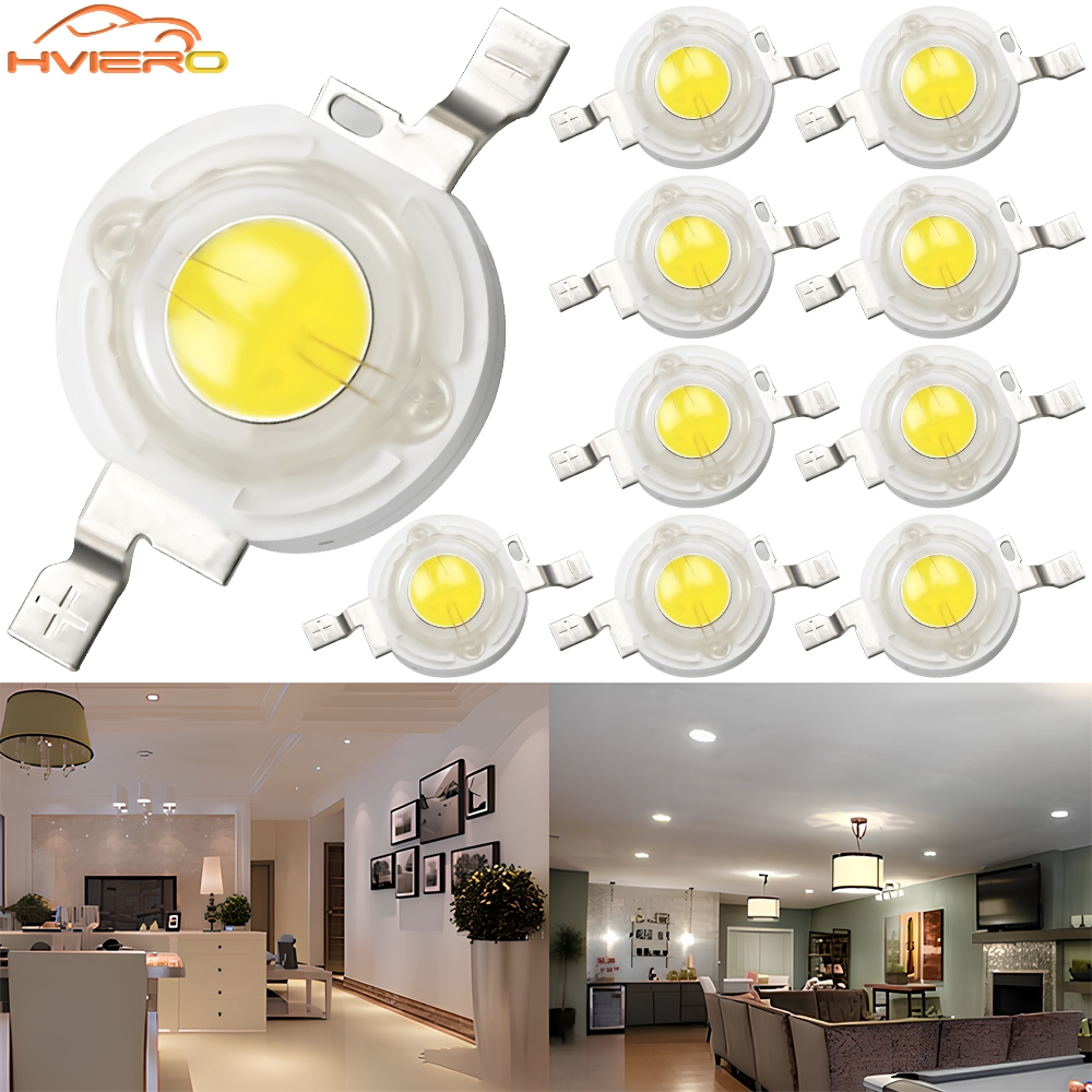 10Pcs DC 3V 3W High Power Light-Emitting Diode LEDs Chip SMD Lights Bead Emitter White Red Green Blue Yellow Bulb Diodes Lamps