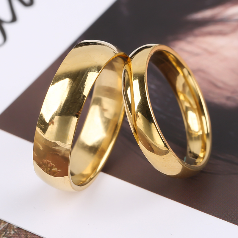 Simple 8mm Titanium Ring Women Men Prevent Allergy High Polished Wedding Rings Stainless Steel Couple Finger Jewelry