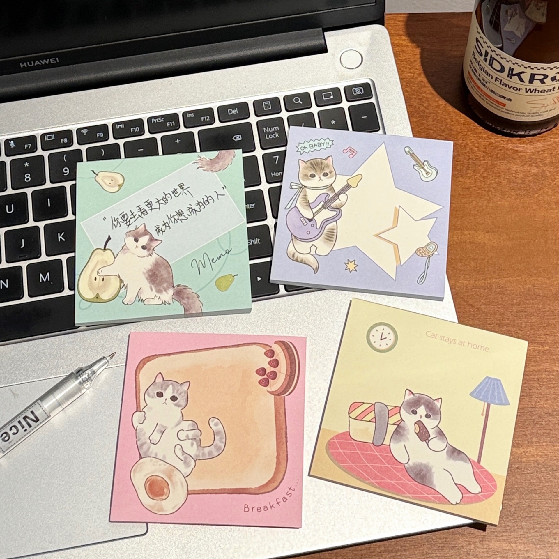 50/400 Sheets Cute Cat Notebook for Students, Cute Cartoon Cat Memo Paper