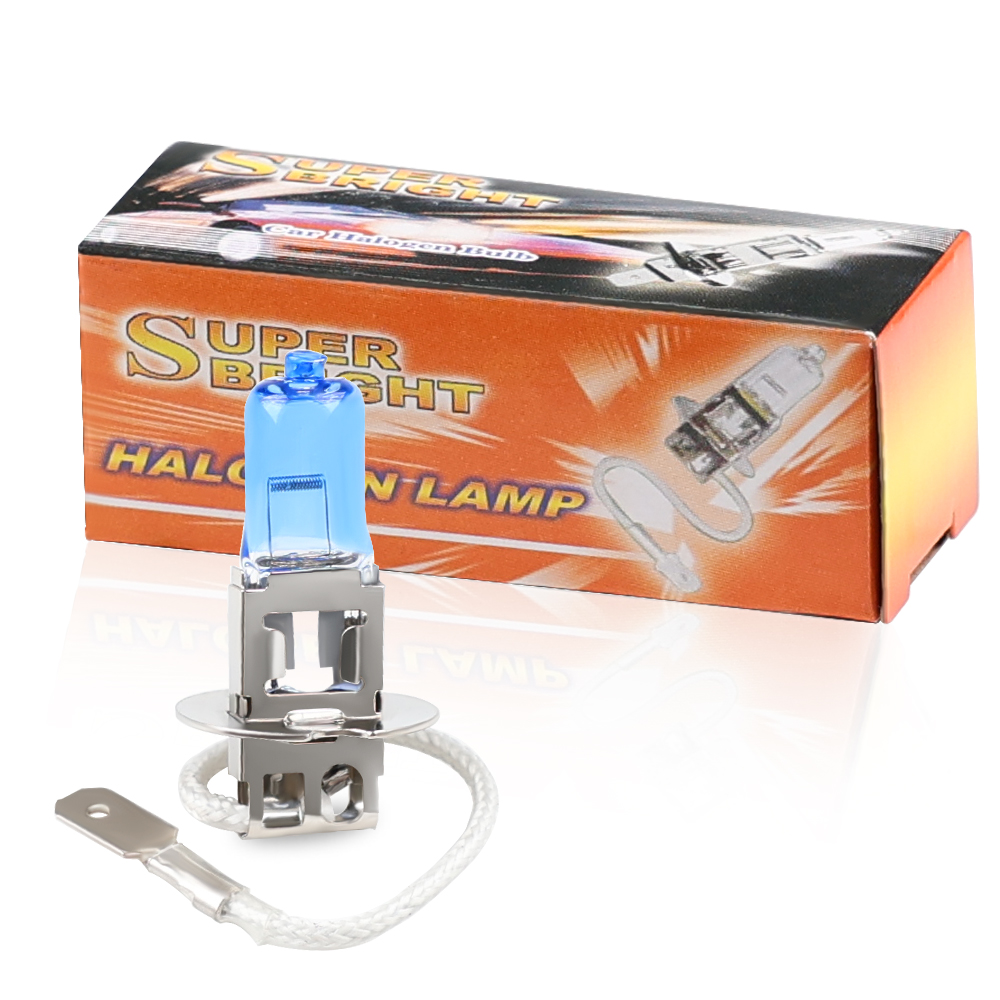 H3 55W 12V Halogen Lights Super White Auto Headlight H3 Head Lamps Car Fog Light Halogen Bulbs For Auto Car Styling 1PC