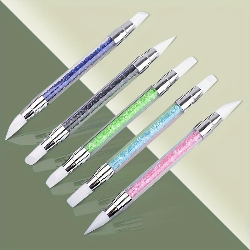 1/5 Pcs Silicone Nail Tools Dual Tipped Nail Art Sculpture Pen Rhinestone Nail Polish Carving Pen Rubber Tip Nail Brushes pen gpt
