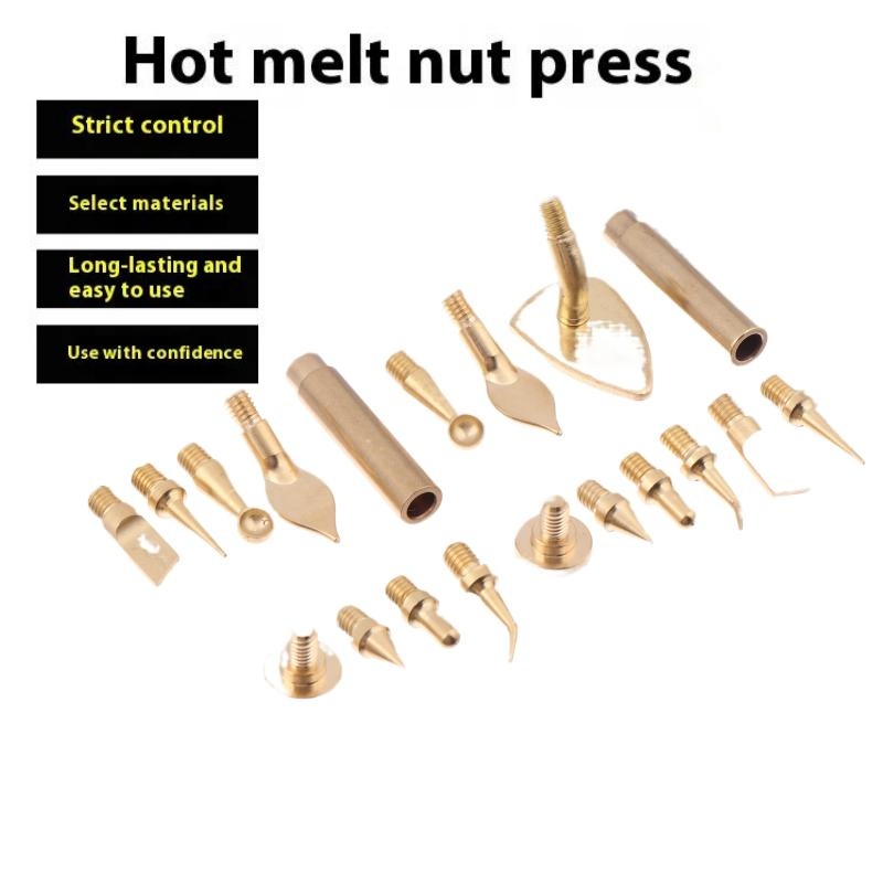 7/9/10Pcs Heat Insert Nut Iron Tip M2 M3 M4 M5 M6 M8 Brass Thread Embedded Kit Tool For Plastic 3D Printer Soldering Iron