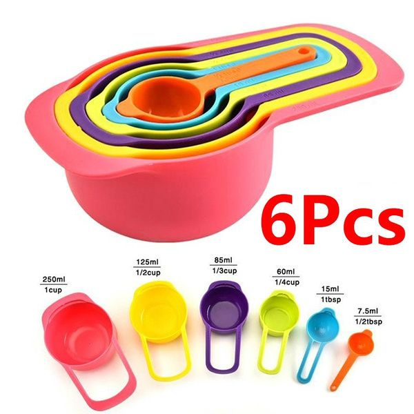Plastic Measuring Spoons - set of 6 pieces
