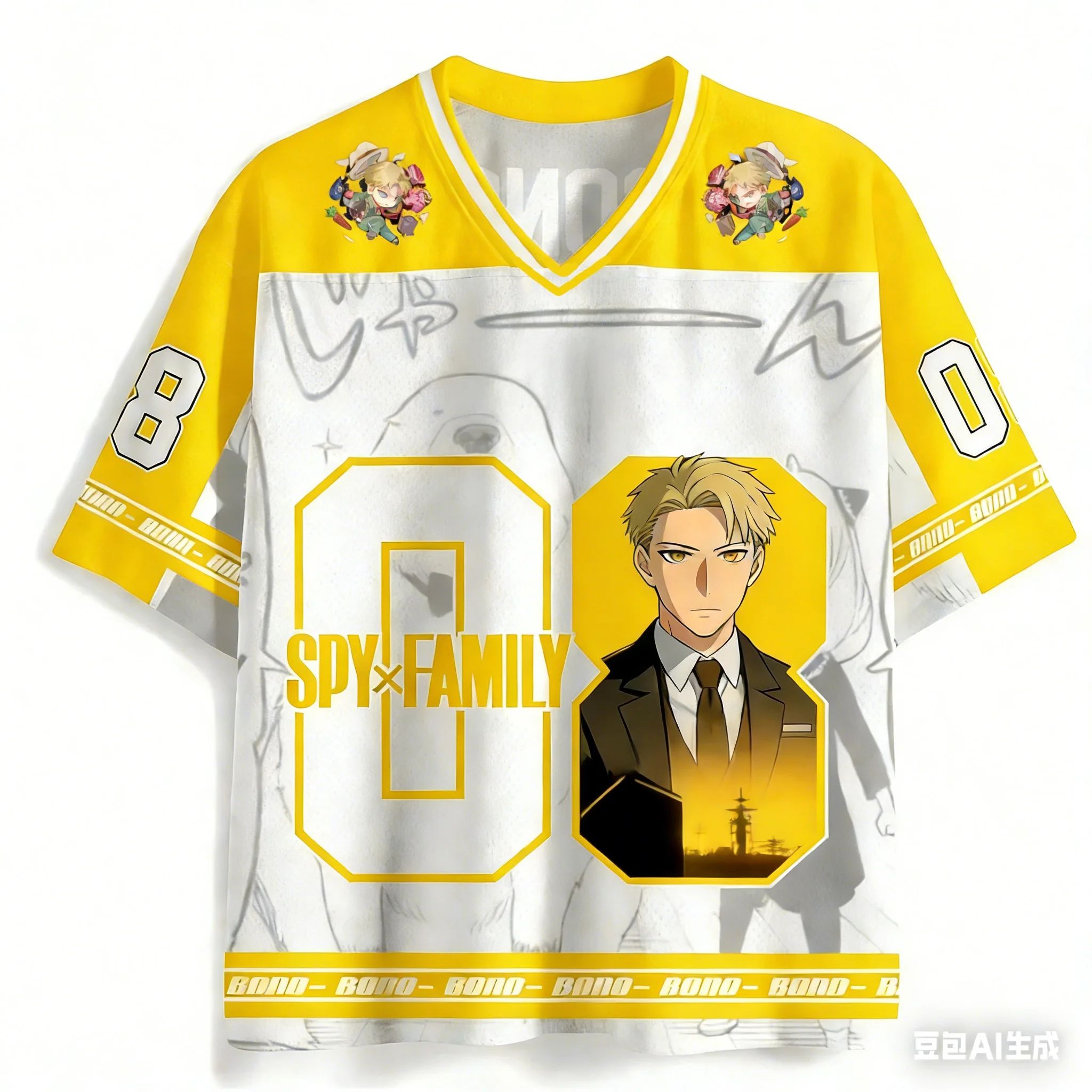 2026 New Bandai Japanese Anime PY×FAMILY Forger Family Full Set American Football Jersey Anya Loid Yor Bond Anime
