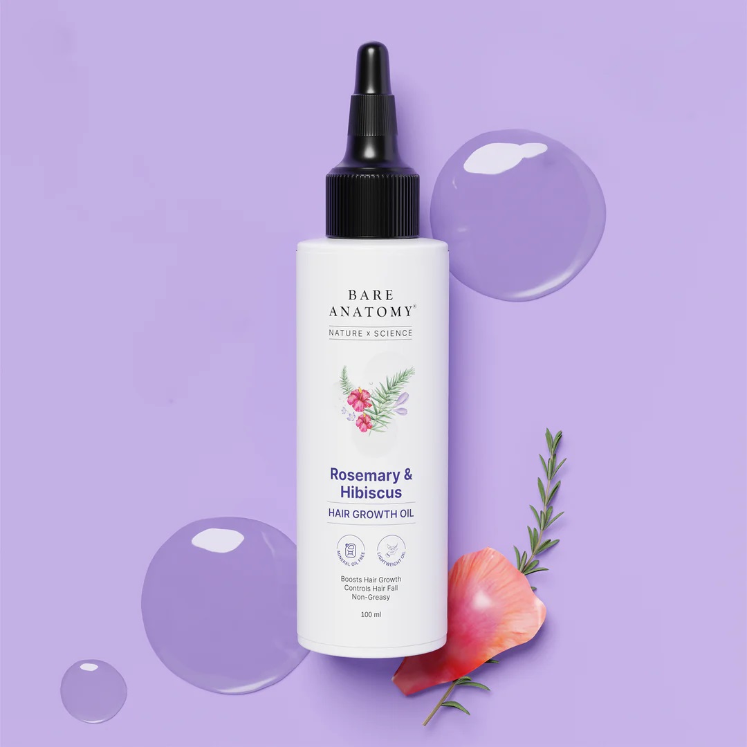 Bare-Anatomy Rosemary Hibiscus Hair Growth Oil for Women & Men | Suitable for All Hair Types-100ml