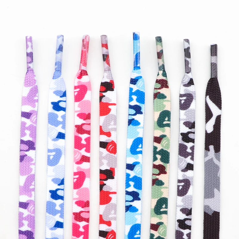 New Colorful Shoelaces Print Flat Shoe Laces for Sneakers AJ1&AF1 Boot Men and Women Leisure Shoestring Accessories