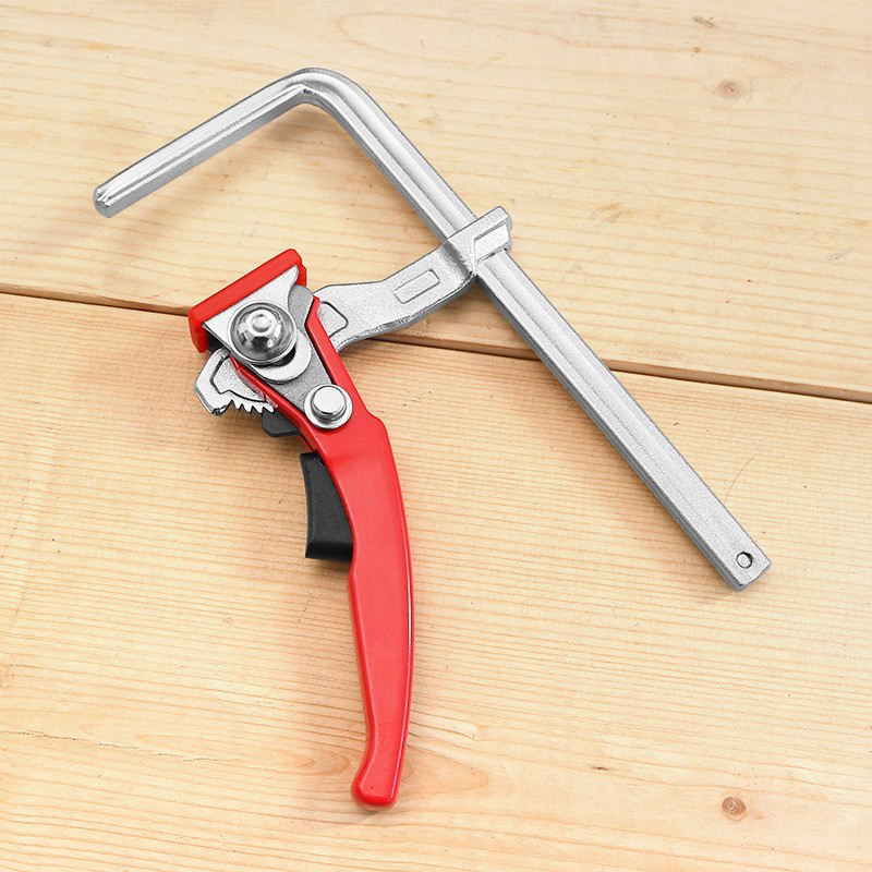 New Quick Release Ratchet Guide Rail Clamp Carpenter F Clamp Heavy Duty Track Clamp With Anti-Slip Pad For MFT Table Guide Rail
