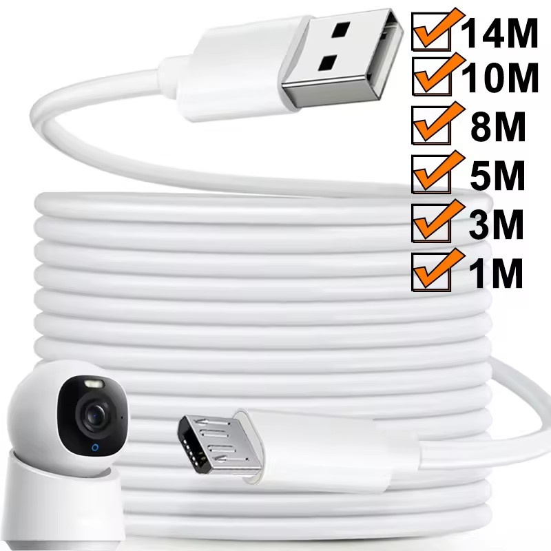 1m/5m/8m/10m/ Micro USB Extension Fast Charging Cable For Camera Android Smart Phone USB Extended Charging Cord