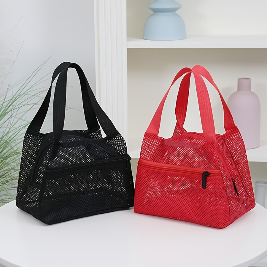Fashionable Hand-Held Mom Bag, Large Capacity Beach Bag, Mesh Water-Draining Storage Bag, Portable Swimming Bag, Bathing and Toiletry Bag, Makeup Storage Bag, Multiple Colors Available