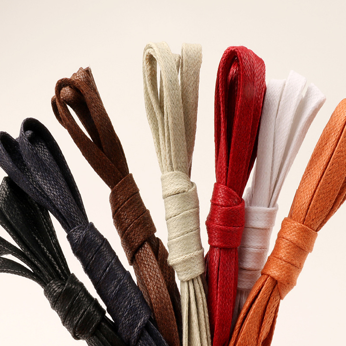 1 Pair Waxed Shoelaces Leather Waterproof Flat Shoe Laces Unisex Boots Shoelace length 80CM 100CM 120CM 140CM 160CM