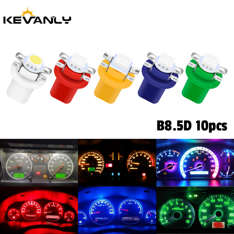 10Pcs T5 B8.5d LED 5050 SMD Led Bulb Car Interior Instrument Light Automobile Dashboard Side Switch Lamps Car Accessories White