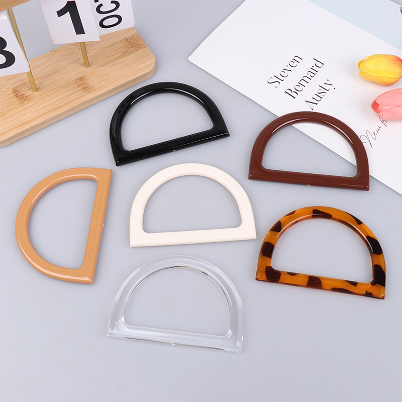 2Pcs Fashion D Shape Handbag Handle DIY Replacement Parts Handmade Handbag Decoration Crochet Handbag Making Supplies