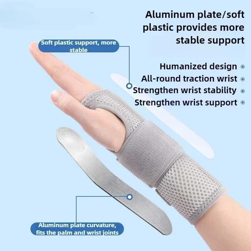 1Pcs Wrist Brace Carpal Tunnel, Adjustbale Wrist Support and Metal Splint Stabilizer, Night Sleeep Hand Brace for Pain Relief