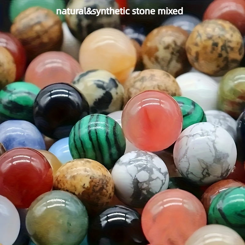100 pieces, natural stone beads, 8mm mixed color loose round beads, suitable for jewelry making, DIY necklaces, bracelets, earri