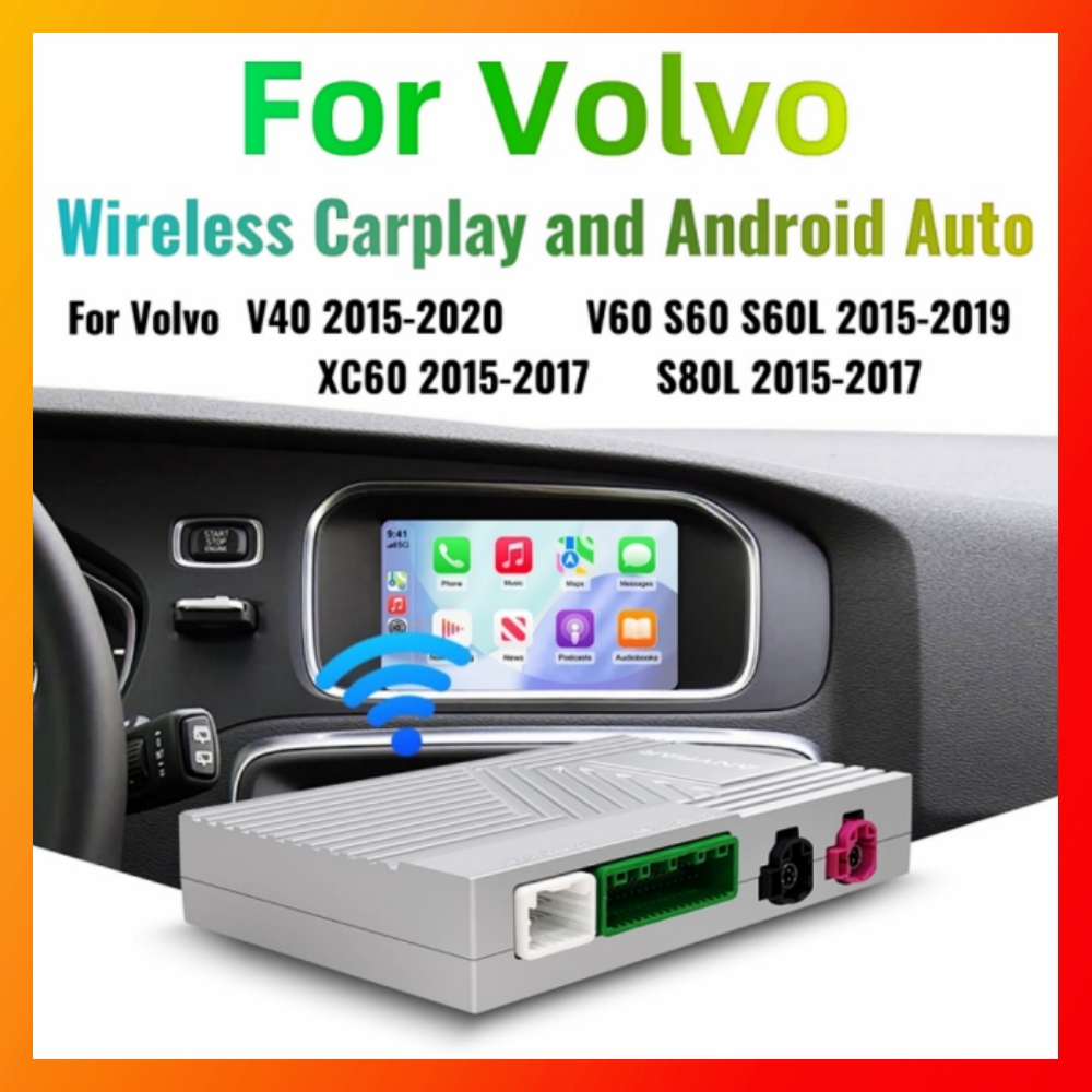 For Volvo XC60 XC70 S60 S80 V60 V70 V40 Wireless Carplay Android Auto Modulo AI Box Decoder Support Camera